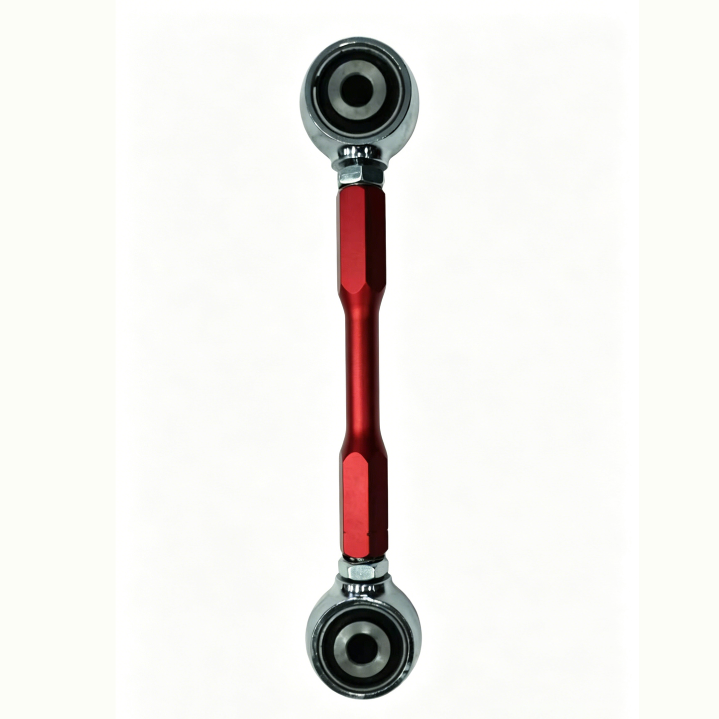 Porsche Cayenne 955/957 Gen 1 (2002–2010) front adjustable sway bar end links – installed front suspension detail