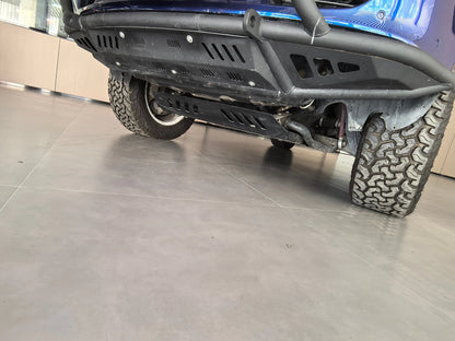Porsche Cayenne 955 off-road front bumper (2002–2007) — powder-coated finish texture detail