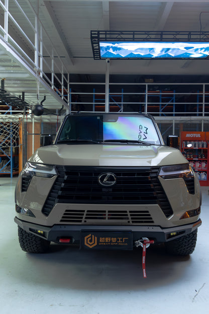Lexus GX550 off-road front bumper — powder-coated finish texture detail