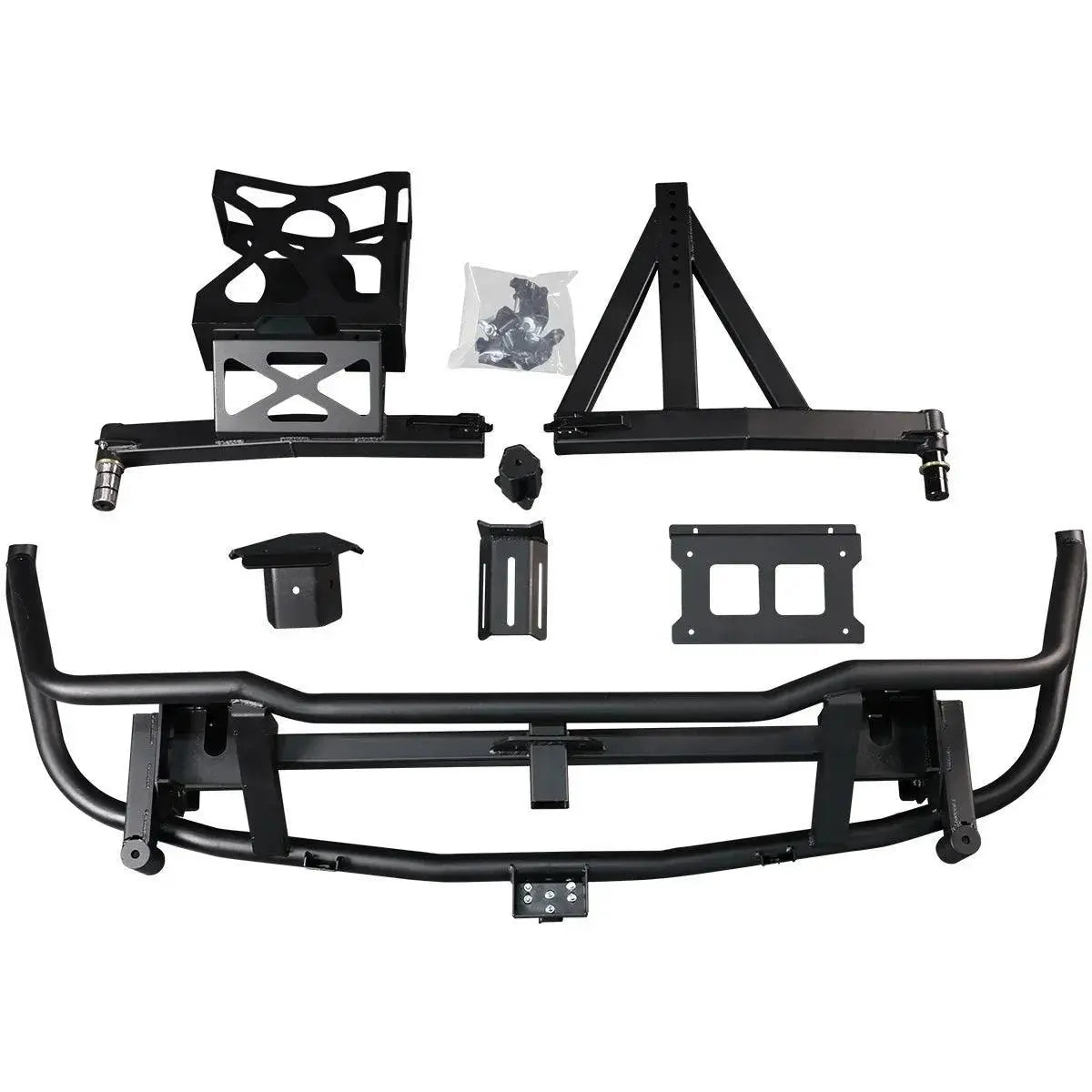 Porsche Cayenne 955 Gen 1 (2002–2007) dual swingout rear bumper – spare tire mount arm detail