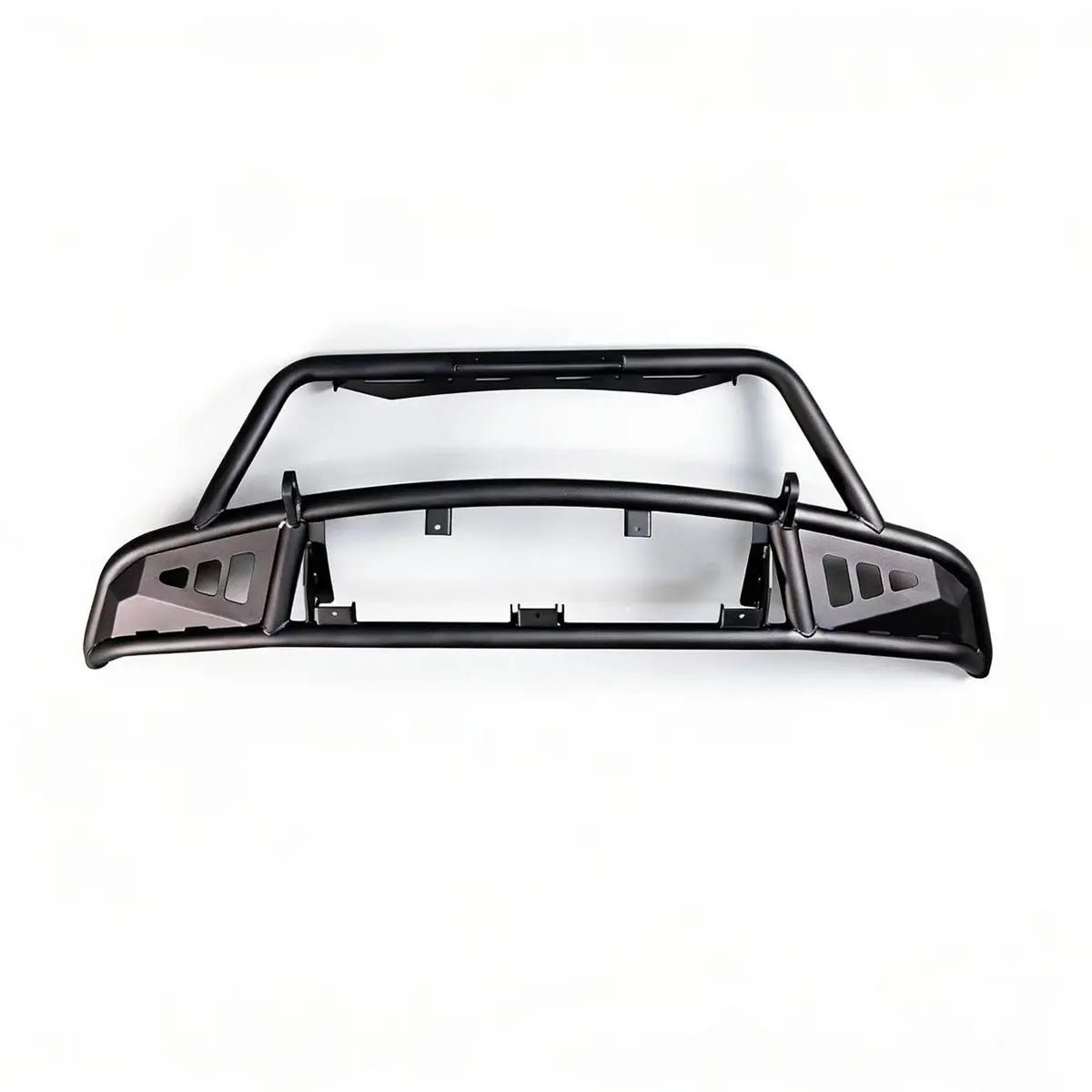 Porsche Cayenne 955 Gen 1 (2002–2007) front bumper with bull bar – front view on vehicle