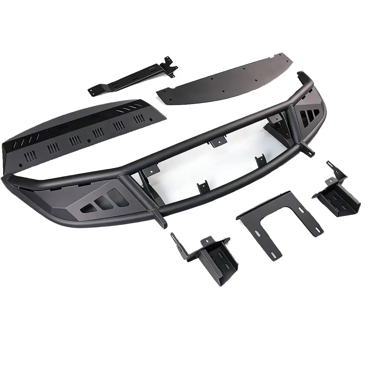 Porsche Cayenne 955 off-road front bumper (2002–2007) — front view straight-on installed
