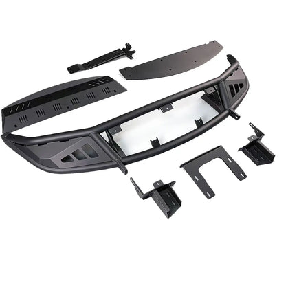 Porsche Cayenne 955 off-road front bumper (2002–2007) — front view straight-on installed