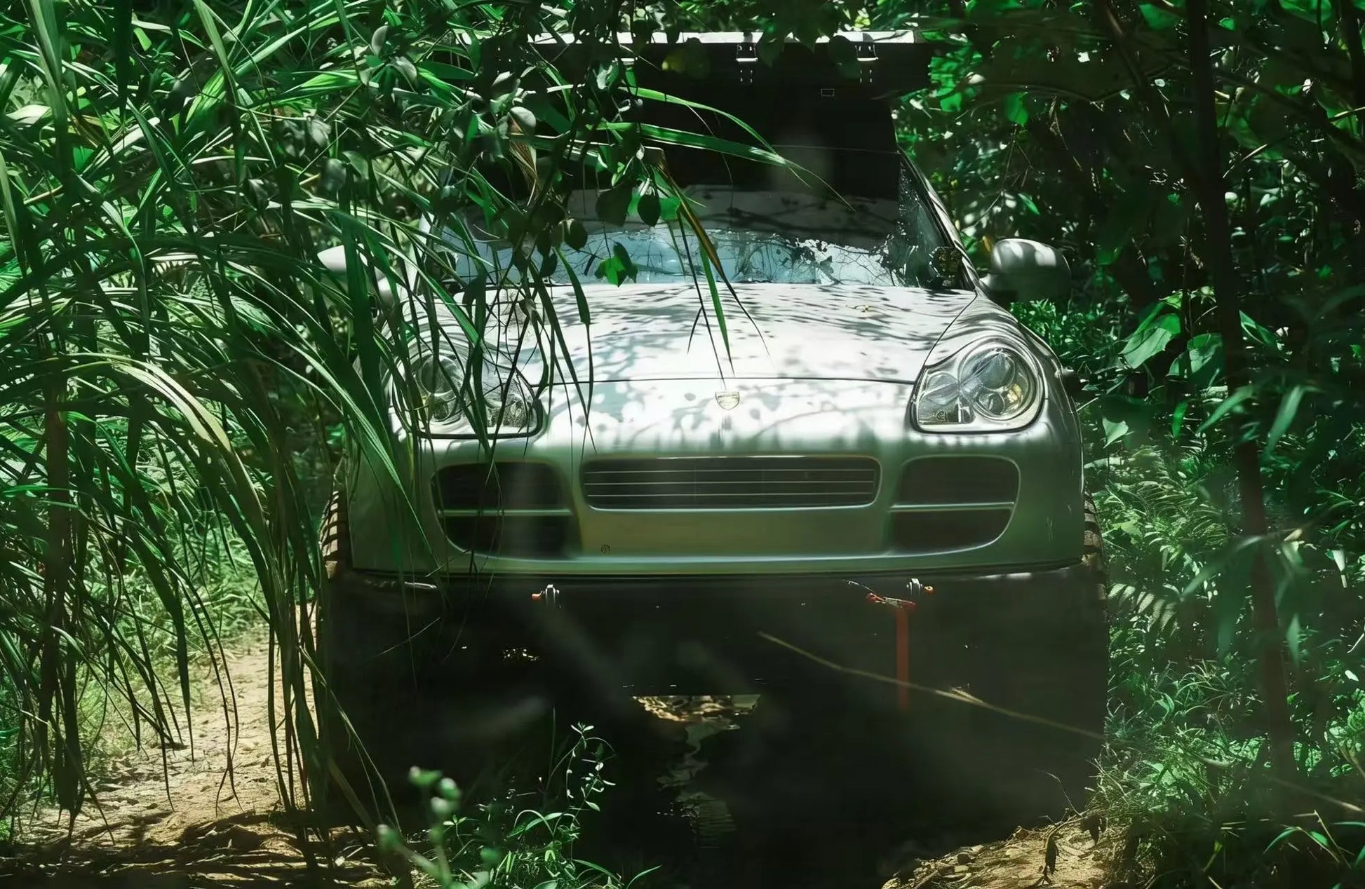 Porsche Cayenne 955 off-road front bumper (2002–2007) — standalone steel bumper product view