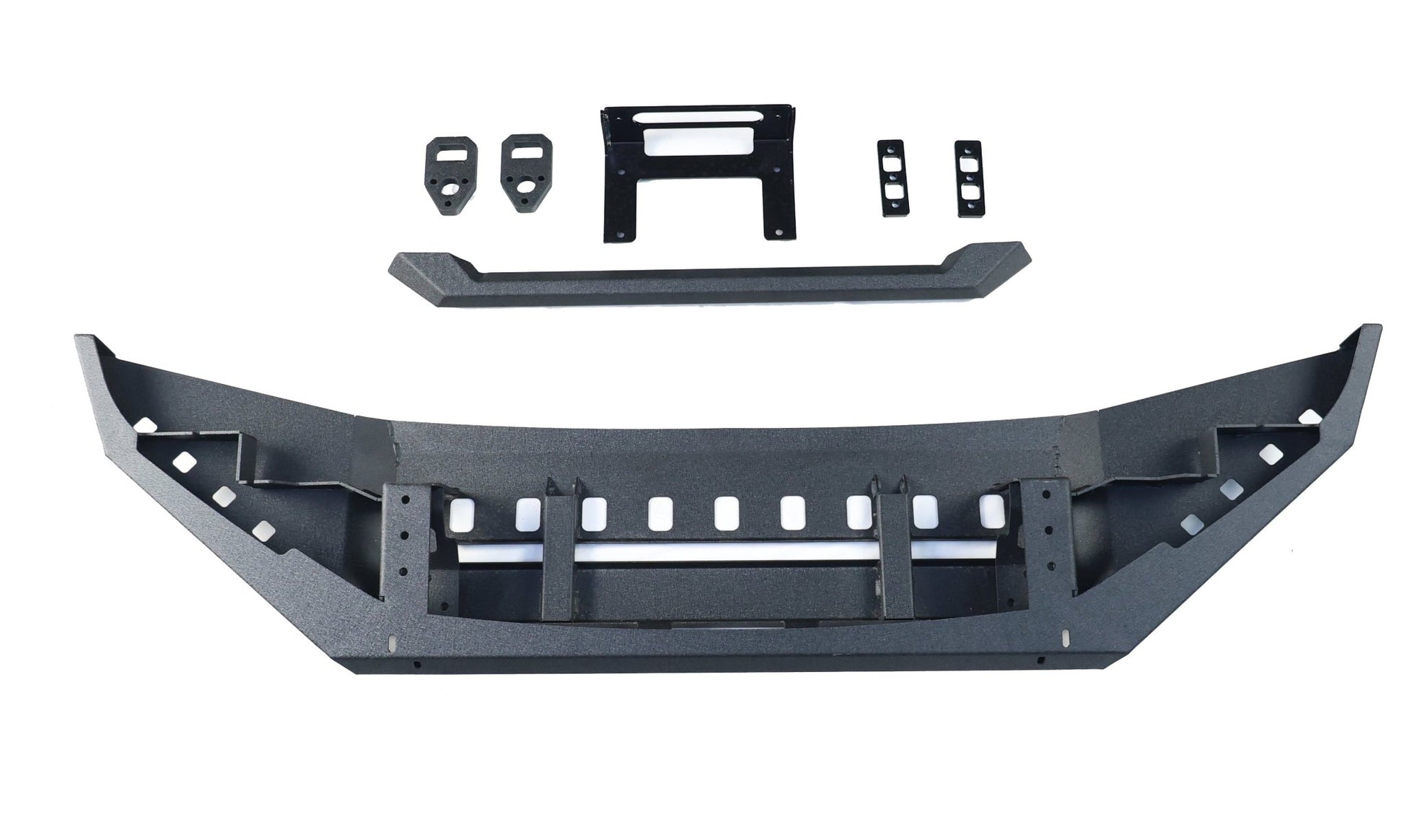 VW Touareg 2nd Gen Off-Road Steel Front Bumper with Winch Mount (2011–2017) - OverlandtrekFront BumperOverlandtrekOT-TRG2-FB-WMVW Touareg 2nd Gen Off-Road Steel Front Bumper with Winch Mount (2011–2017) — front view