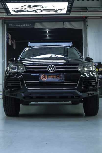 VW Touareg 2nd Gen Off-Road Steel Front Bumper with Winch Mount (2011–2017) - OverlandtrekFront BumperOverlandtrekOT-TRG2-FB-WMVW Touareg Gen 2 front bumper — side profile installed